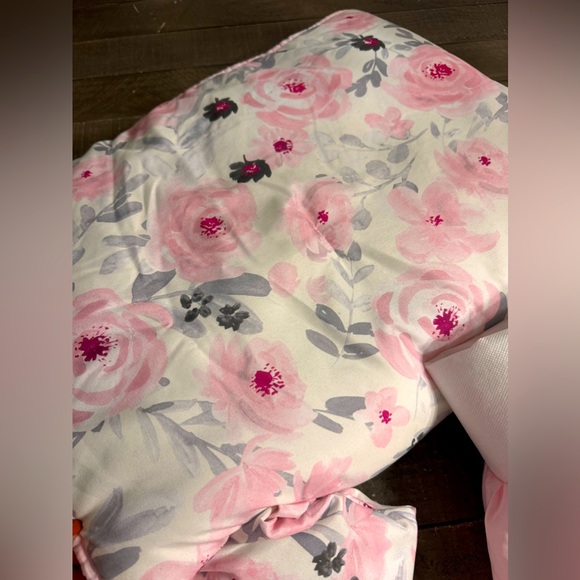 Blossom Pink Watercolor Floral 3-Piece Baby Crib Bedding Set - Picture 7 of 7